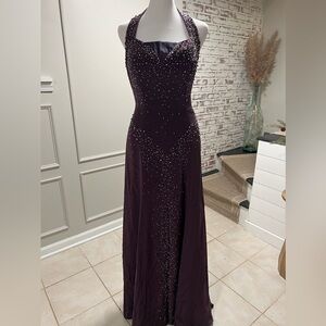 Purple Halter Gown.